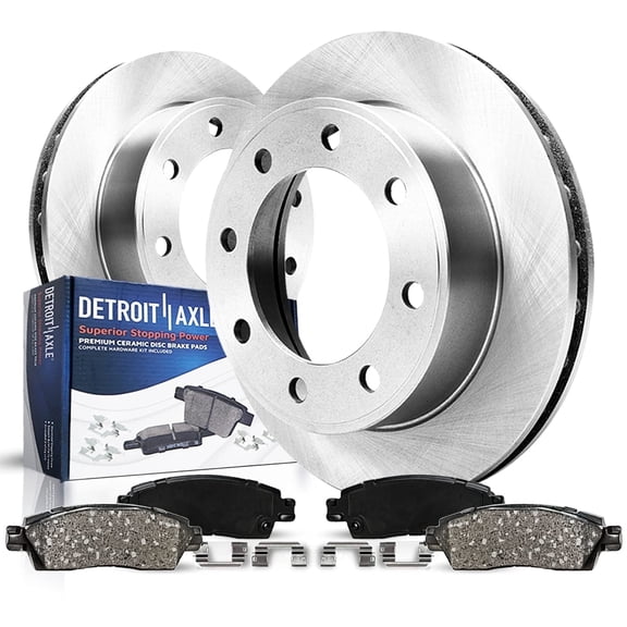 Detroit Axle - Front Brake Kit for Chevy GMC Silverado Sierra 2500HD 3500, Sierra 3500HD, Express Savana 3500 4500, Avalanche 2500, Disc Brake Rotors Ceramic Brake Pads Replacement: 12.8" inch Front