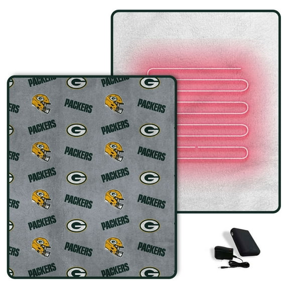 Pegasus Green Bay Packers Scattered Logos 60" x 70" Heated Blanket