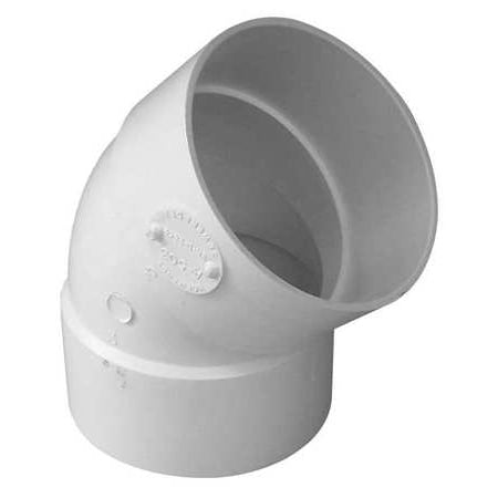 Pvc Hub - GENOVA Elbow, 45 Degrees, PVC, 3in., Hub 40630