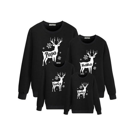 

Afunbaby Family Matching Christmas Sweatshirt Family Matching Outfits Reindeer Long Sleeve Pullover Sweater Tops