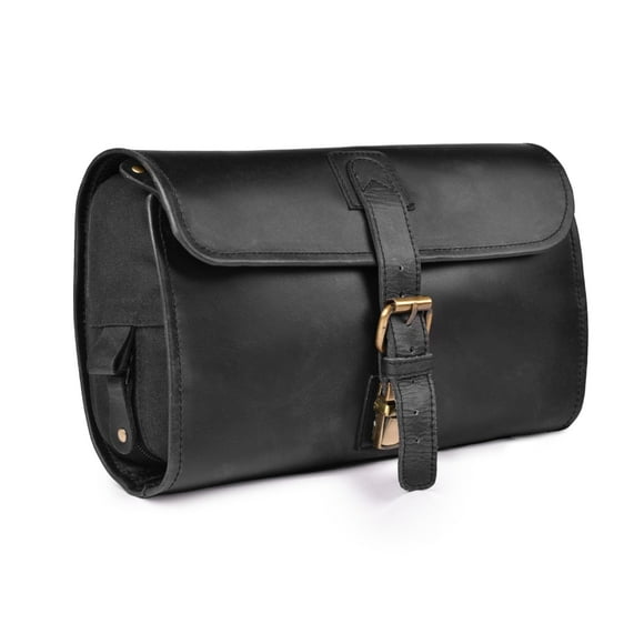 Neceser colgante de piel LEATHER VILLAGE Vintage Black