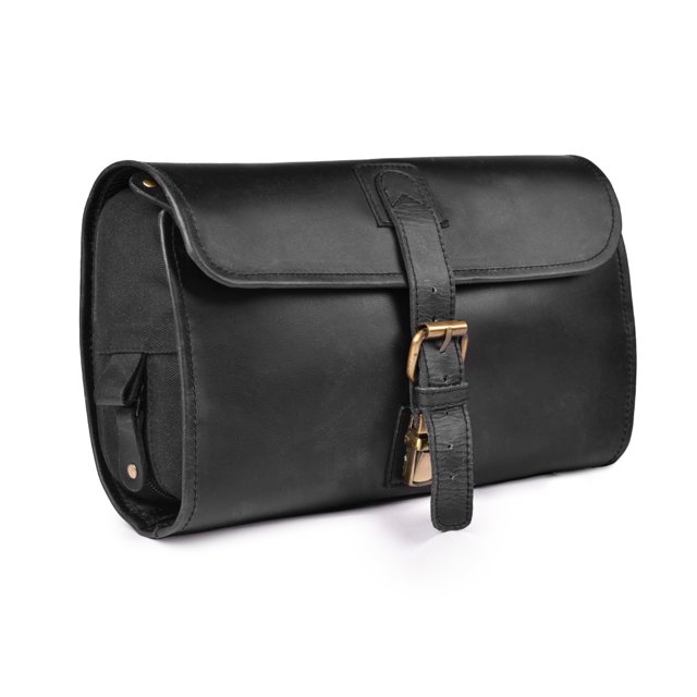 Neceser colgante de piel LEATHER VILLAGE Vintage Black