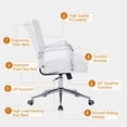 thumbnail image 4 of Sidanli Ergonomic Desk Chairs, Executive Swivel Leather Mid Back Chair with Smooth Rolling Wheels for Office, Conference Room White, 4 of 13