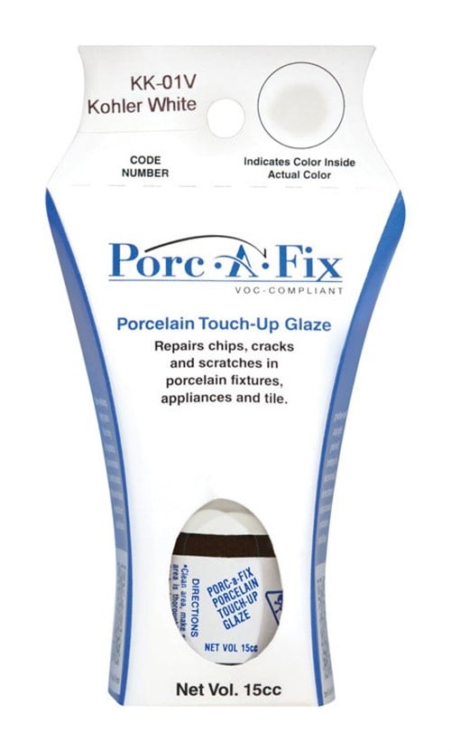 Porc-A-Fix Porcelain Touch-up Paint Glaze Repair Scratch Kohler Biscuit Tub Sink