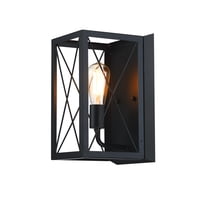 1-Light Steel Flush Mounted Sconce with Matte Black Finish
