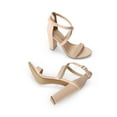 thumbnail image 3 of DREAM PAIRS 4 inch High Heels for Women Chunky Block Cross Strap Open Toe Dress Sandals for Wedding Bridal Evening Homecoming Prom, 3 of 6