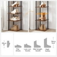 thumbnail image 4 of HOOBRO Vertical Shoe Rack, 8-Tier Narrow Shoe Shelf, Shoe Storage Organizer for Small Space, 11" L x 11" W x 53" H, Closet, Entryway, Hallway, Bedroom, Rustic Brown and Black BF22XJ01, 4 of 8