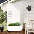 thumbnail image 3 of MAYEERTY 35*16*71"Outdoor White Metal Planter with Rect Louvered Climbing Trellis, Drainage hole & Wheels, 3 of 9