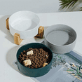 thumbnail image 6 of Ceramic Round Dog-Cat Bowl with Wood Stand, Food Water Elevated Dish for Pet,Bowl with Stand,Food Water B, 6 of 6
