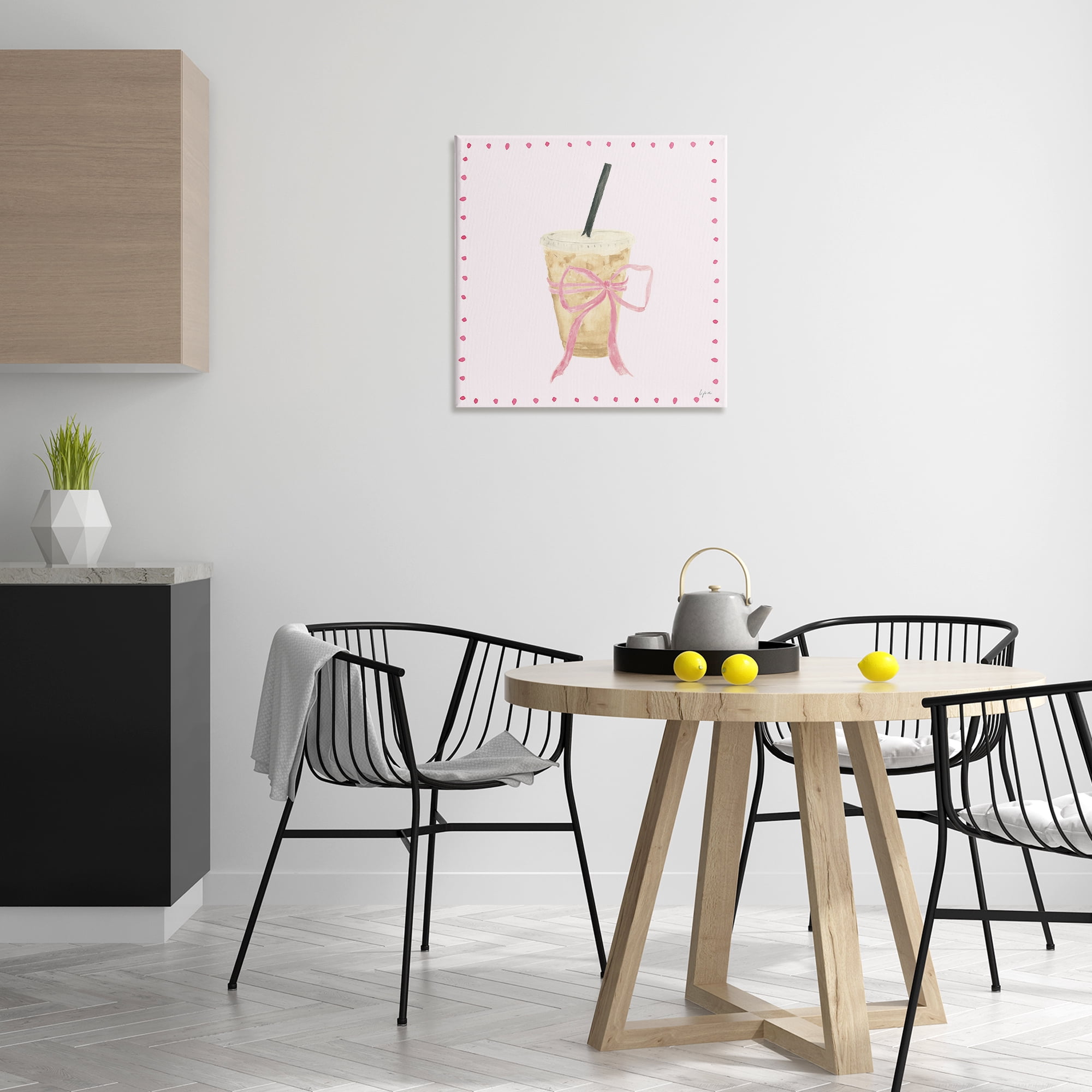 Stupell Industries Glam Iced Coffee Food & Beverage Painting Wrapped Canvas Art Print Wall Art, 24 x 24