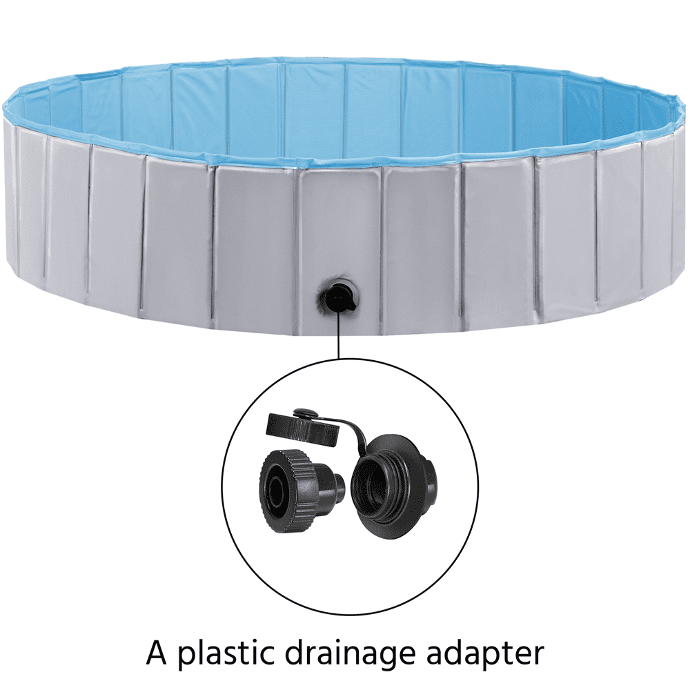 Foldable Pet Swimming Pool for Garden/Beach/Yard/Home, XL 55 inch, Gray