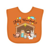 Inktastic Feliz Navidad Cute Nativity Scene Boys or Girls Baby Bib