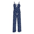 thumbnail image 4 of XIAONU Womens Pajama Set Lace-Trim Heart Print Cami Top And Pants Sweet Cozy Loungewear, 4 of 5