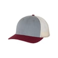 thumbnail image 2 of Richardson - Low Pro Trucker Cap - 115 - Heather Grey/ Birch/ Cardinal - Size: M/L, 2 of 5