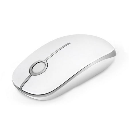 Jelly Comb 2.4G Slim Wireless Mouse with Nano Receiver - White and