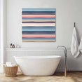 thumbnail image 3 of Blue Pink Striped Wall Art Painting on Canvas, Farmhouse Vintage Stripe Canvas Art Home Prints Wall Art Framed Modern Artwork for Living Room Bedroom Wall Decor 8x8in, 3 of 9
