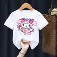 thumbnail image 2 of Camiseta de algodón para niños, camiseta kawaii, dibujos animados de anime Sanrio, ropa informal para niños, camiseta para niñas y niños, moda Y2K, 2 of 5