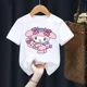 thumbnail image 2 of Camiseta de algodón para niños, camiseta kawaii, dibujos animados de anime Sanrio, ropa informal para niños, camiseta para niñas y niños, moda Y2K, 2 of 5