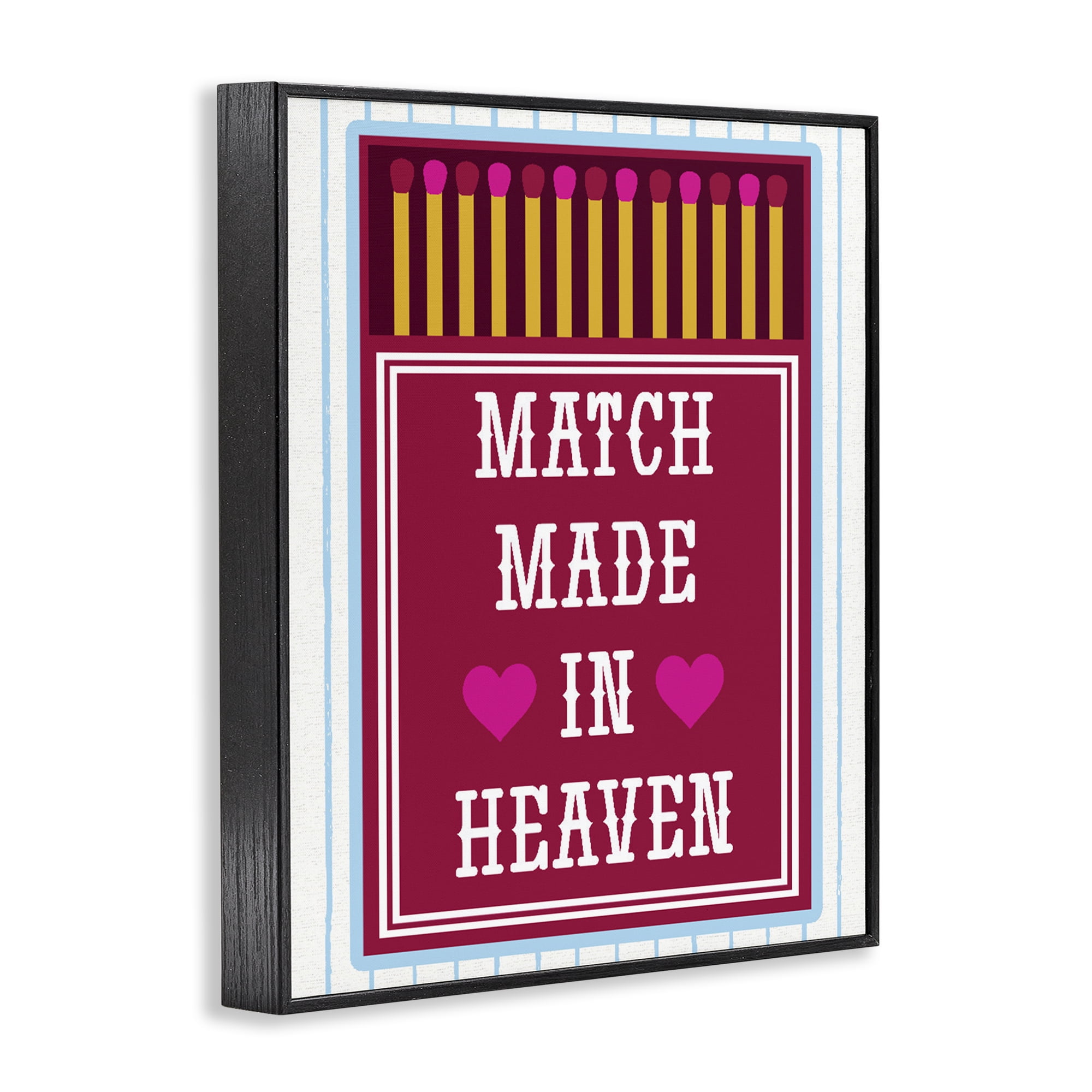 Stupell Industries Vintage Match Made In Heaven Black Framed Giclee Art, design by Lil' Rue