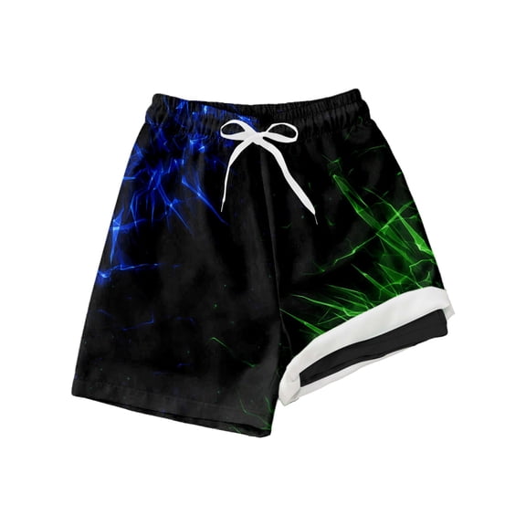 XEGLSBU Boys Swim Trunks Cool Cartoon Print Boys Swim Trunks Beach Shorts for Youth Summer Swimming Pool Party Black Size 5-6 Years
