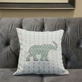thumbnail image 5 of Elephant Silhouette Duo Throw Pillow in White Pink Green 16x16, 5 of 5