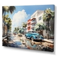 thumbnail image 2 of Designart "Miami Beach in Beige Blue I" Cityscapes Wall Decor, 2 of 5