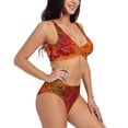 thumbnail image 2 of Rocae Autumn Leaf for Bikini Set for Women Two Piece Sexy High Swimsuits Split Crossover Bikini Small, 2 of 9