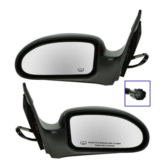 TRQ Power Heated Side View Door Mirrors & Set for 03-07 Ford Focus MRA04840