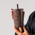 thumbnail image 5 of HydroJug Everyday Tumbler – Ceramic-Lined Insulated Tumbler with Straw and Soft-Touch Lid, Cup Holder Friendly – 14 oz, Brown Leopard, 5 of 6