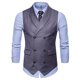 thumbnail image 1 of Chaleco de traje cruzado con solapa para hombre Chaleco informal elegante de color sólido, 1 of 3
