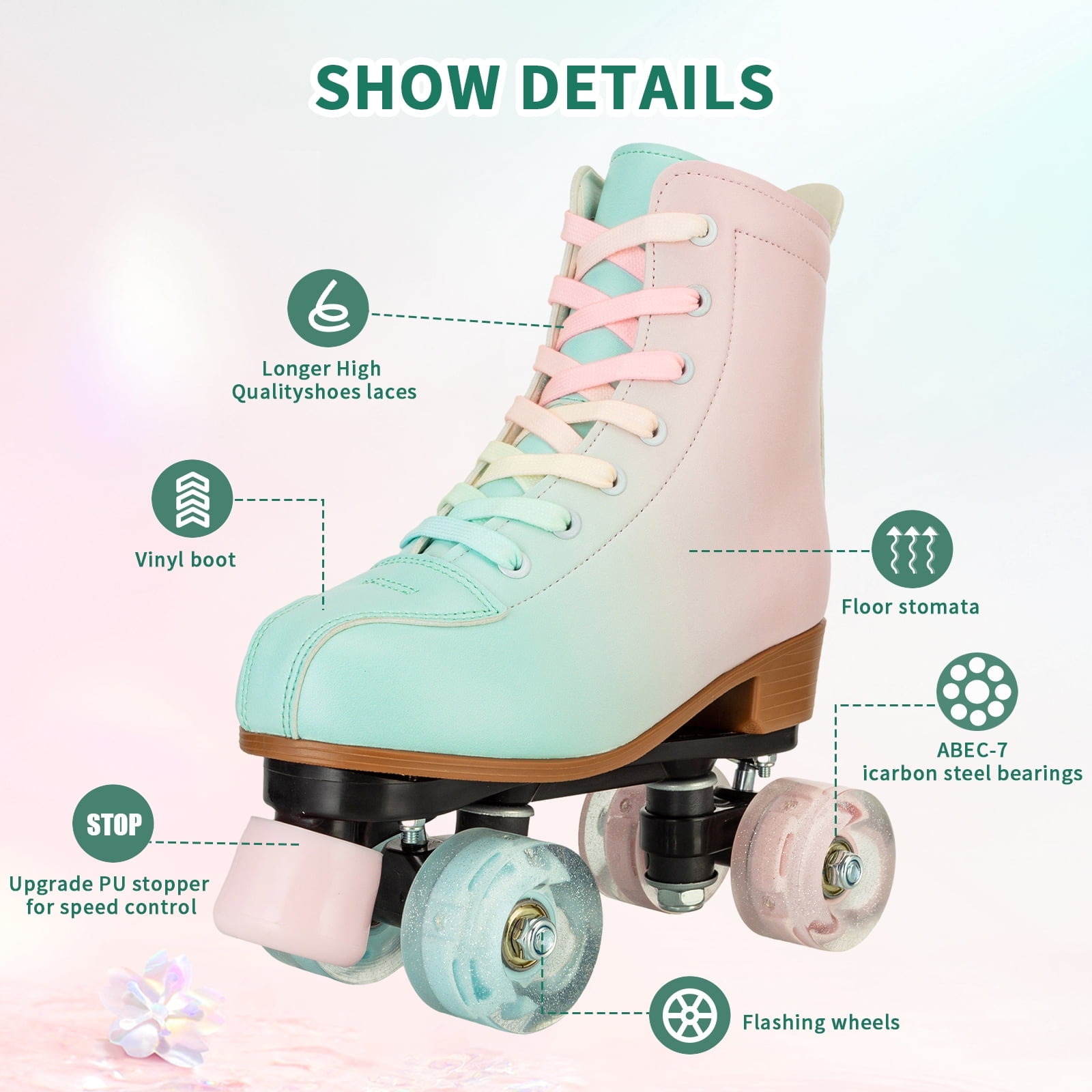 JOJOLAM Roller Skate, Girls Women Fashion Classic High-top JOJOLAM Roller Skate, Girls Women Fashion Classic High-top