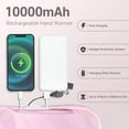 thumbnail image 4 of ELORTI Hand Warmers Pouch Rechargeable with 10000mAh Power Bank, 6 Levels Graphene Heated Handwarmer Bag, Double-Sided Heating for Outdoor Fishing Hiking Hunting Skiing, Pink, 4 of 8
