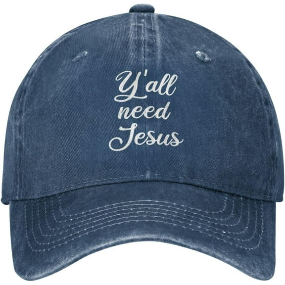 Y'all Need Jesus Gifts Cowboy Hat Men Vintage Baseball Cap Women Trucker Hat Dad Hat Adjustable Snapback Hat Black