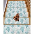thumbnail image 2 of Stair Treads for Wooden Steps, Teal Grey Coral Coastal Peel and Stick Stair Treads with Adhesive, Summer Beach Seaside Nautical Non Slip Indoor Stairs Runner Rugs Mats for Elders Dogs 8"x30"7PCS, 2 of 7