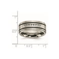 thumbnail image 2 of Titanium Polished Brushed Enameled 1/4ct Tw. Diamond 9mm Band Ring Size 13 Ring for Women and Men, 2 of 2