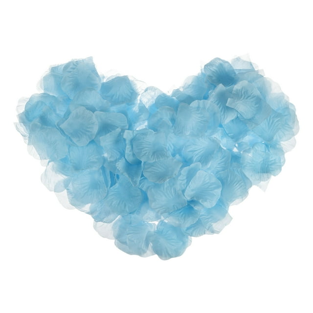 Unique Bargains Silk Artificial Flower Petals, Light Blue Faux Flowers 2x2 Inch Pack of 2000
