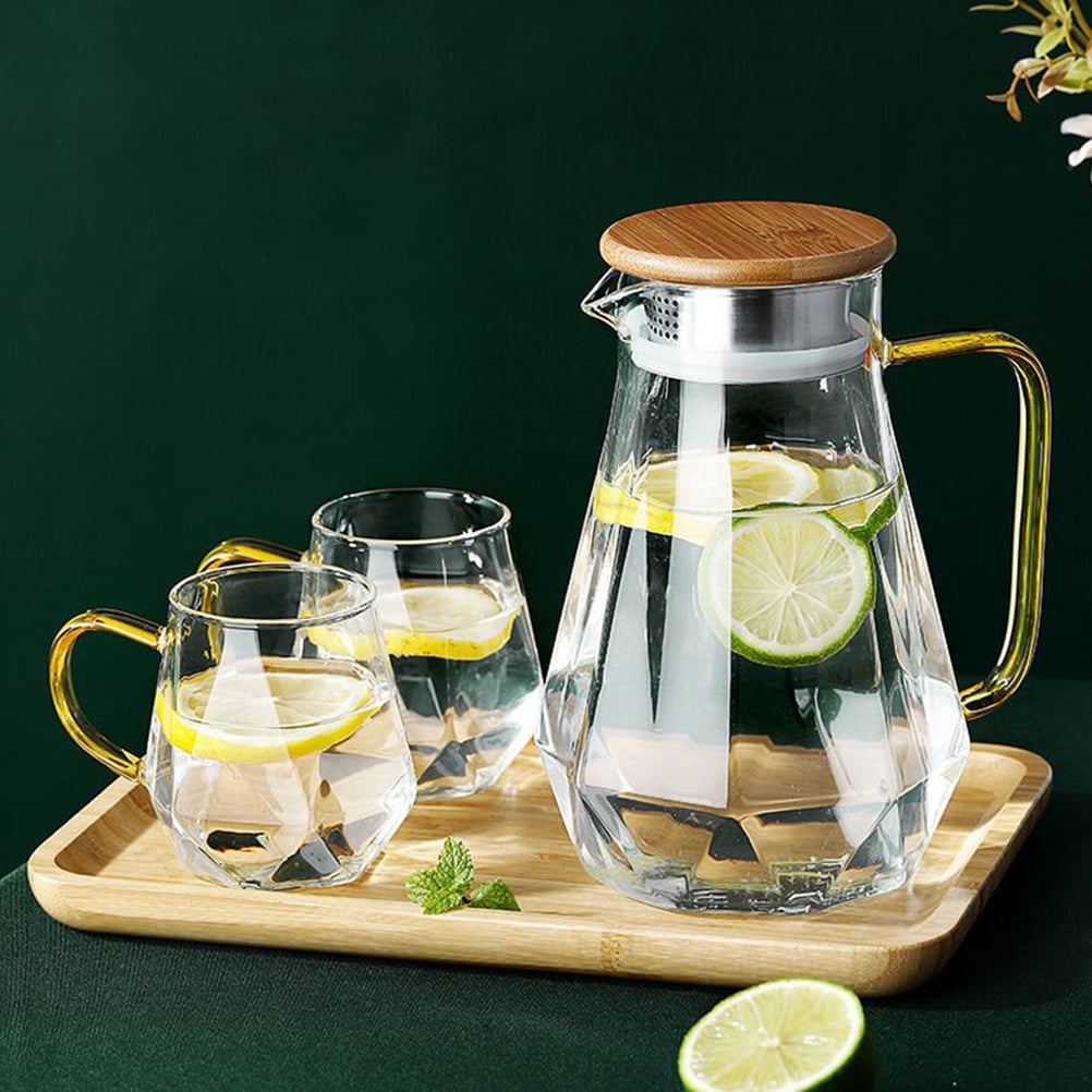 Raindrops Glass Pitcher with Handle, Easy to Clean, 11.8x7.9x8.1 Inch, Perfect for Parties and Everyday Use