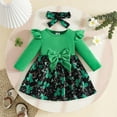 thumbnail image 5 of XAOFW Girl's Dresses St Patrick's Day Long Sleeve Floral Prints Cute Dress Party Night Cozy Breathable, 5 of 9