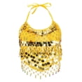 thumbnail image 2 of Traje de danza del vientre con lentejuelas y cuentas para fiesta, talla única amarillo, 2 of 8