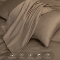 thumbnail image 6 of MooMee Duvet Cover Set King 600-TC 100% Extra Long-Staple Cotton Sateen Silky Smooth Luxury (Brown), 6 of 6