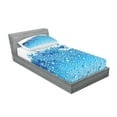 thumbnail image 2 of Ambesonne Modern Fitted Sheet & Pillow Sham Set, Bubbles Splashes Drops, Twin, Dark Blue Sky Blue, 2 of 2