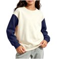 thumbnail image 2 of StSilkitty Boys Girls Long Sleeve Sweatshirts Color Block Crewneck Pullover Tops Fall Winter Warm Clothes Size 2-12, 2 of 9