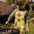 thumbnail image 4 of Yellow Dot Sunflower Bee Pattern Apron-Garden Aprons for Women with Pockets-Cotton Linen Waterproof Kitchen Cooking Gardening Aprons Adjustable for Kitchen,Cooking,BBQ and Salon 33x27 Inch, 4 of 7