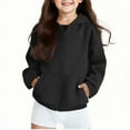 thumbnail image 2 of abtuhar Girls Hoodies,Jackets for Girls,Girls' Hoodies Sweatshirts Zipper Pullover Crop Tops for Teen Girls Long Sleeve Sweater Jackets Black 9-10 Years, 2 of 5