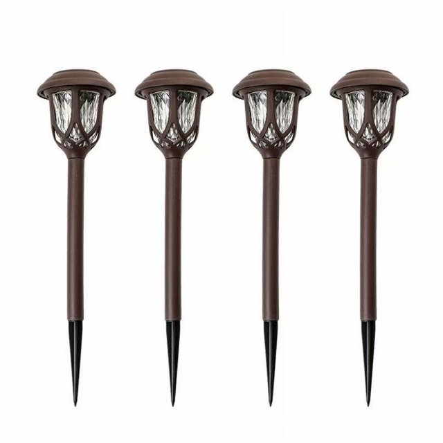 4 piezas de luces solares de jardín impermeables para exteriores, luces de césped, luces decorativas LED para jardín, luces de enchufe de tierra para villa, luz cálida Rojo Verde