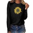 thumbnail image 2 of Pompotops T-shirt Décontracté Imprimé pour Femmes Col Rond Manches Longues Blouse, 2 of 5