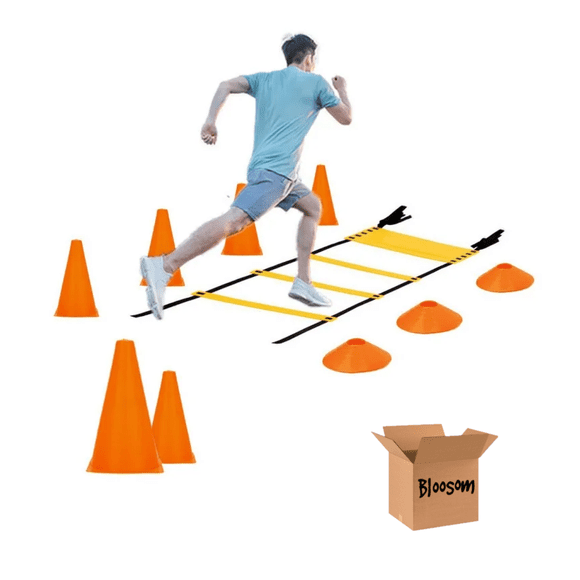 Entrenamiento De Fútbol Bloosom 12 Tableros + 12 Conos + 1 Escalera anaranjado
