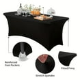 thumbnail image 5 of 4FT Table Cloth For Rectangular Fitted Events Stretch Champagne Table Covers Washable Table Cover Spandex Tablecloth Table Protector For Party Wedding Cocktail, 5 of 7