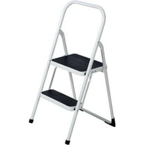 UNIWARE Above Edge Aluminum A-Frame 2 Step Ladder, Silver, 21” Height, 280 lb Maximum Load