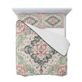thumbnail image 7 of Green Pink Boho Floral Queen Size Down Alternative Comforter,Lightweight Comforter Quilt Bedding Set with Pillow Shams Southwestern Ethnic Flowers Retro All Seasons Bed Comforter Duvet Insert 90"x96", 7 of 7